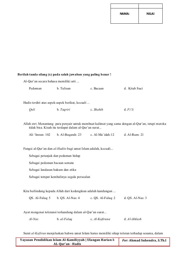 Ayat Alquran Yang Menjelaskan Tentang Toleransi Terdapat