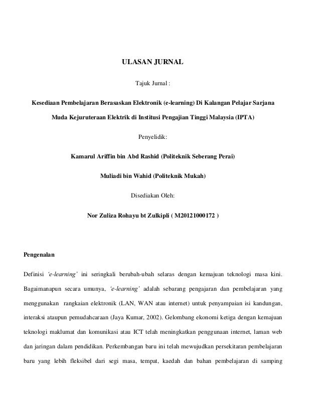 Tugasan 1 Kpt6044 Ulasan Jurnal
