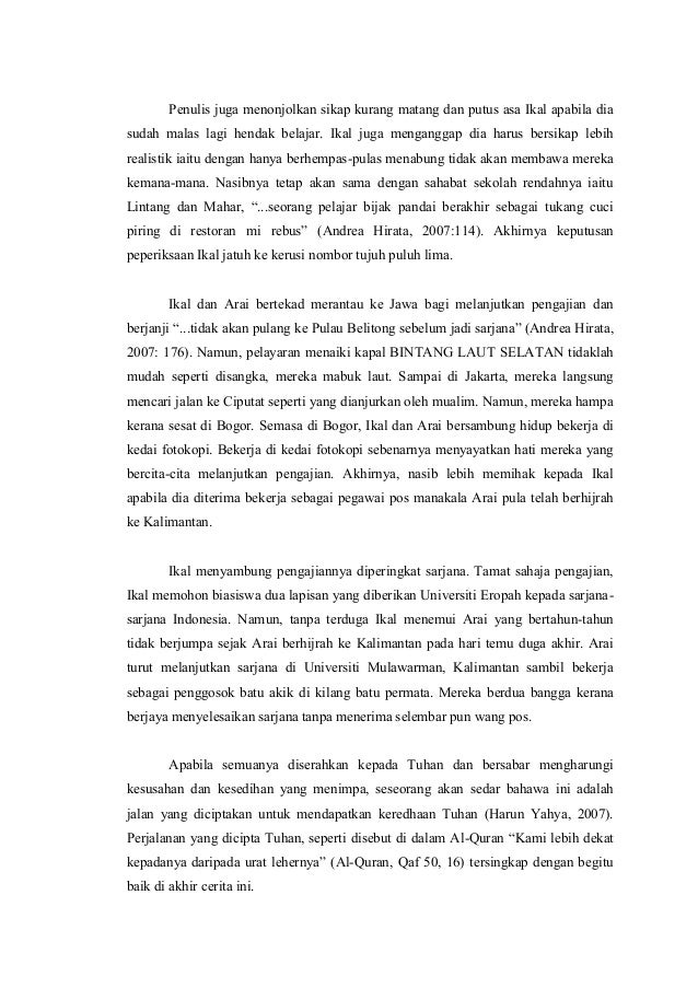 Ulasan Novel "Sang Pemimpi" karya Andrea Hirata Ulasan Novel "Sang Pemimpi" karya Andrea Hirata