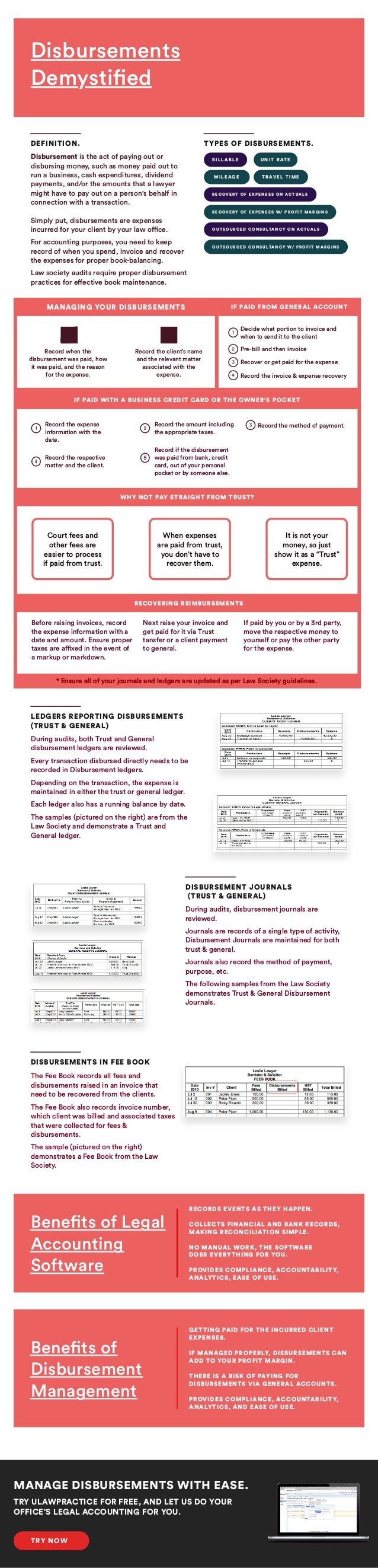 ulaw disbursements management brochure disbursement journals