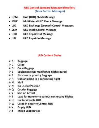 Uld Check Uld control manual 2012 | PDF | Air Travel | Travel Type