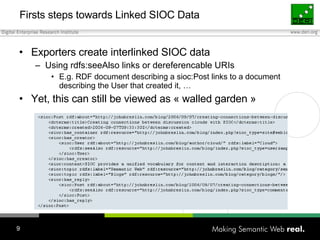Firsts steps towards Linked SIOC Data ,[object Object],[object Object],[object Object],[object Object]