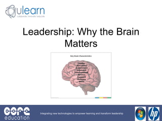 Integrating new technologies to empower learning and transform leadership Leadership: Why the Brain Matters 