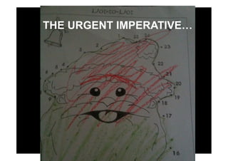 THE URGENT IMPERATIVE…
     Christmas…
 