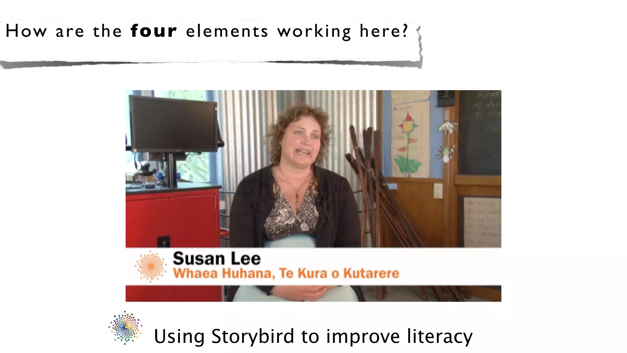 How a re th e f o u r elements working here?




                Using Storybird to improve literacy
 