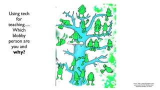 Using tech
     for
teaching.....
   Which
   blobby
person are
  you and
   why?




                Source: http://www.threadless.com/
                 submission/353487/Blobby_men/
                   showmore,designs by Dewils
 