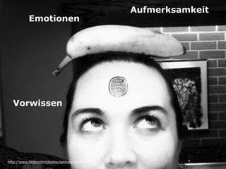 Aufmerksamkeit
           Emotionen




  Vorwissen




http://www.flickr.com/photos/sashala/316866777
 