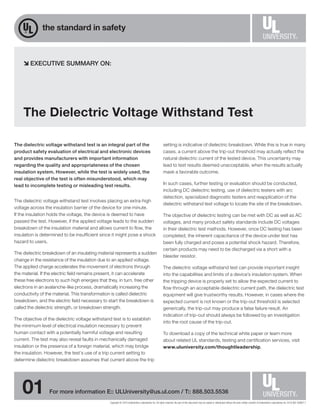 The Dielectric Voltage Withstand Test Executive Summary | PDF