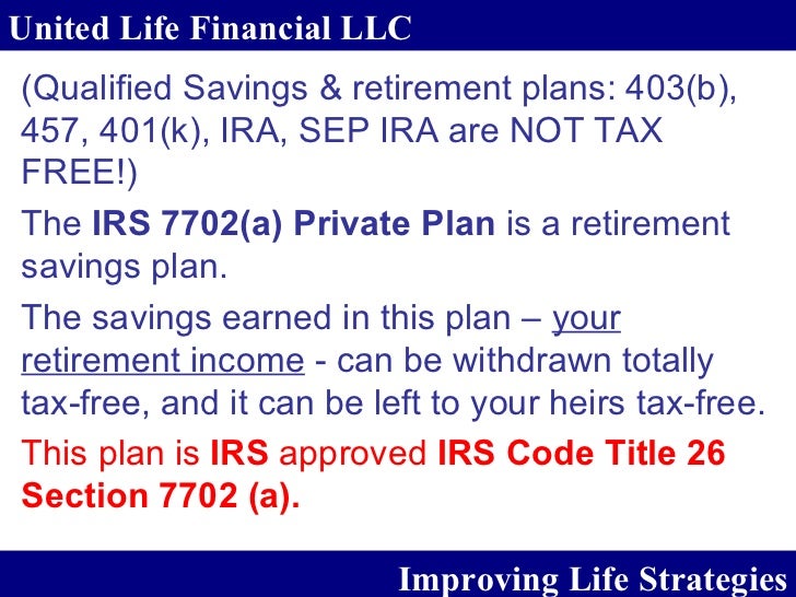 7702 Private Retirement Plans