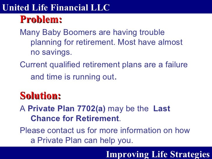 7702 Private Retirement Plans
