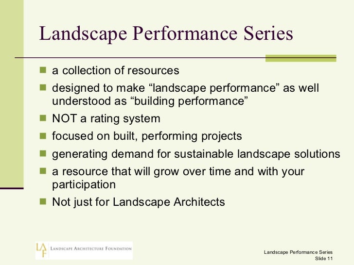 Landscape Performance: Tools to Estimate Benefits and Promote Sustain…