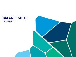 BALANCE SHEET
2013 - 2016
 
