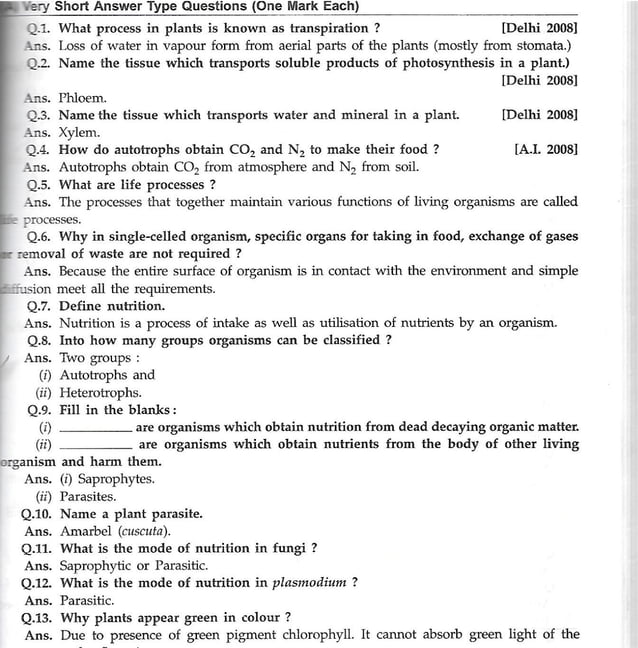 Ulike science SAMPLE PAPER (BIOLOGY)LIFE PROCESS | PDF