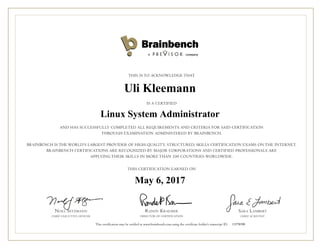 Uli Kleemann
Linux System Administrator
May 6, 2017
13578398
 