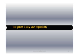 Your growth is only your responsibility
Your growth is only your responsibility
88
rravindrakumar@yahoo.com
 