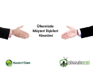 Ülkemizde
Müşteri İlişkileri
Yönetimi
 