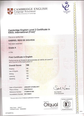 Cambridge First Certificate in English