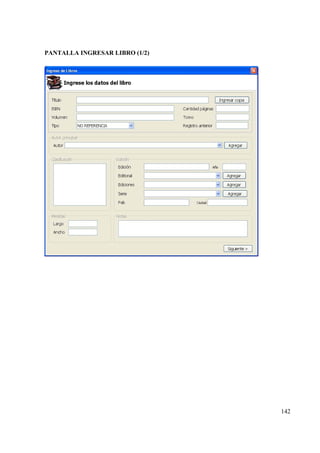 142
PANTALLA INGRESAR LIBRO (1/2)
 