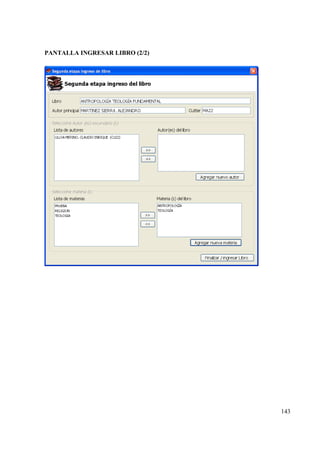 143
PANTALLA INGRESAR LIBRO (2/2)
 