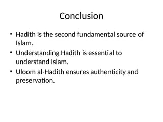 Uloom Essentials Comprehensive Introduction to Uloom al-Hadith: Importance, Revelation ...