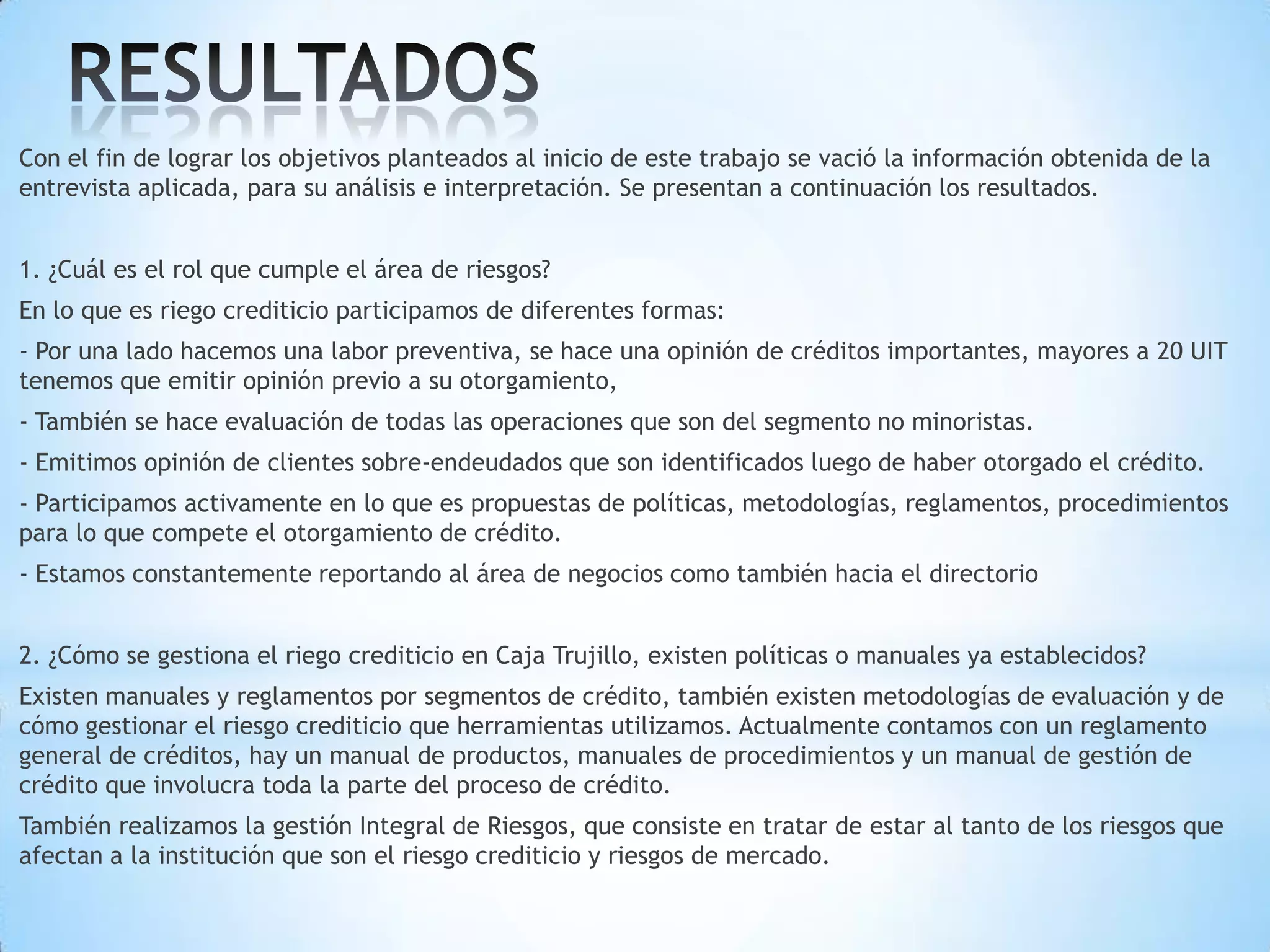 Gestion de riesgo crediticio y la morosidad | PPTX