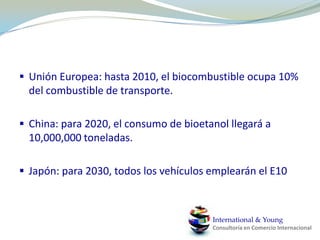 Características de la mezcla de bioetanol y gasolina.
