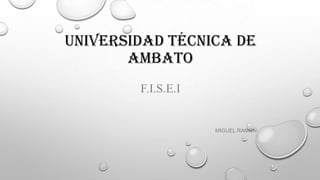 UNIVERSIDAD TÉCNICA DE
AMBATO
F.I.S.E.I

MIGUEL RAMÓN

 