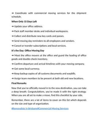 Business Moving Checklist.pdf Ultimate Commercial Moving Checklist for International Destinations | PDF