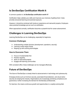 Ultimate Beginner's Guide to DevSecOps: Career, Certification, and ...
