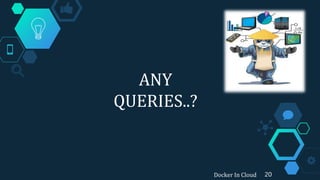 ANY
QUERIES..?
Docker In Cloud 20
 