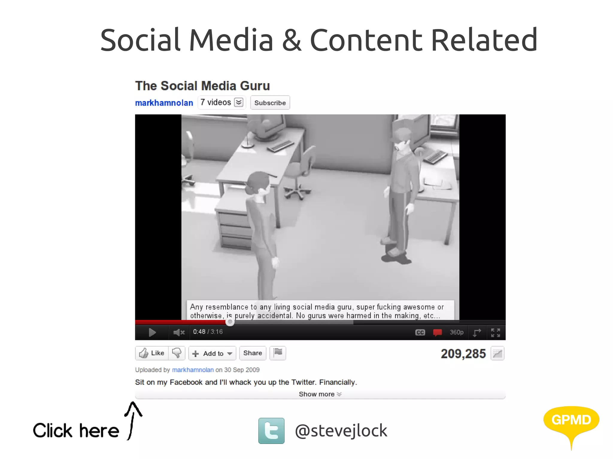 Social Media & Content Related




             @stevejlock
 