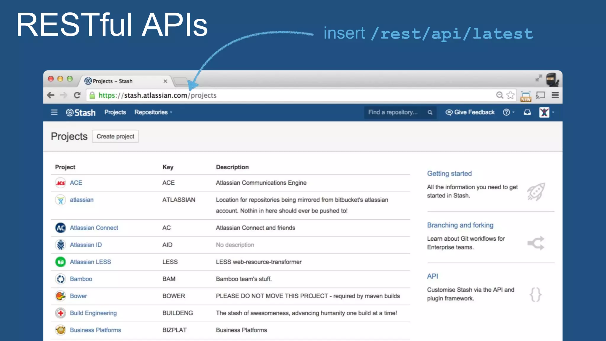 insert /rest/api/latestRESTful APIs
 