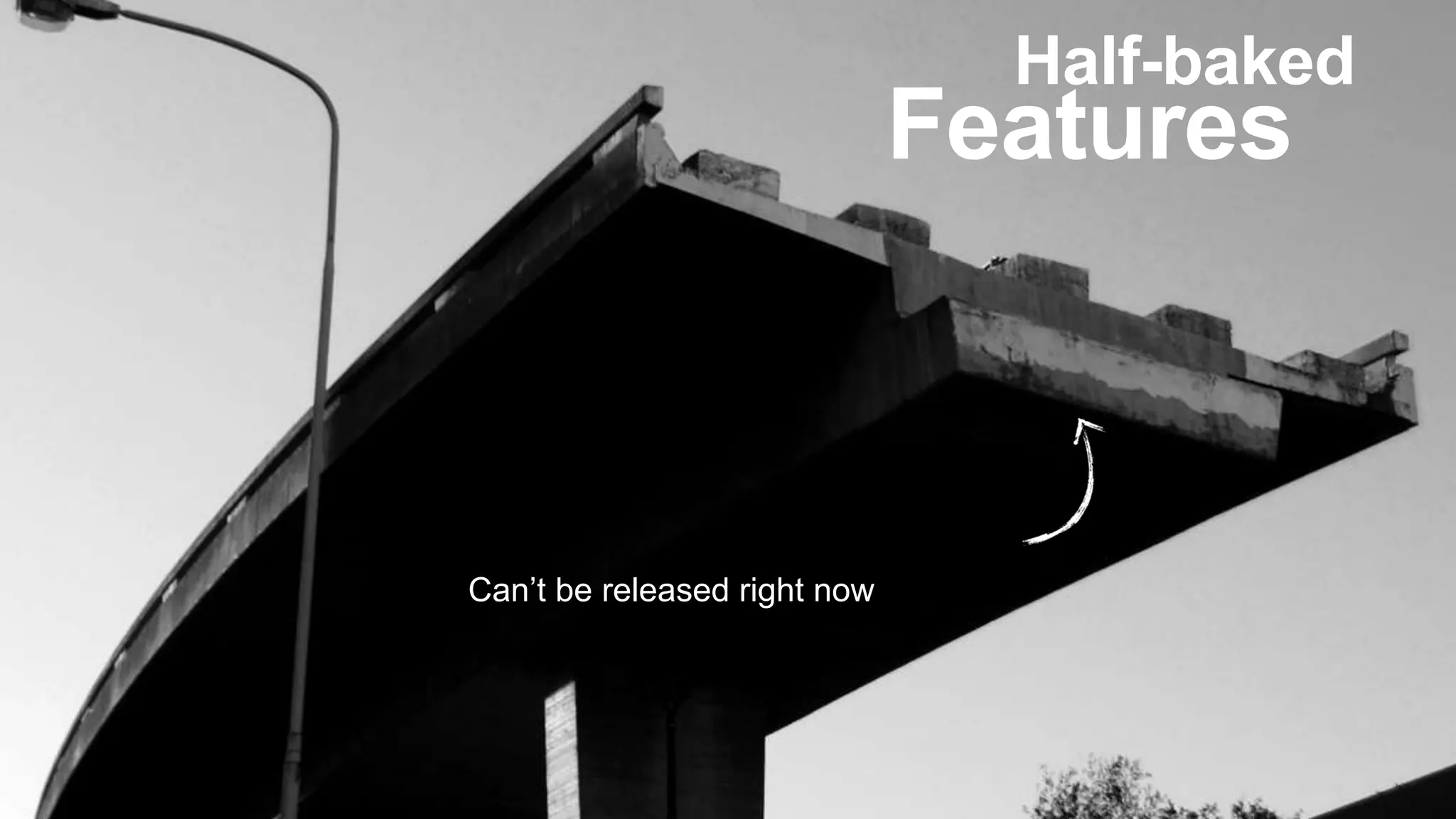 Can’t be released right now
Half-baked
Features
 