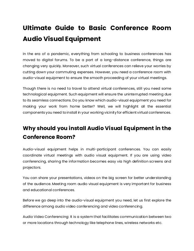 Ultimate guide to basic conference room audio visual equipment 1