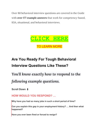 Ultimate Guide To Job Interview Answers | PDF