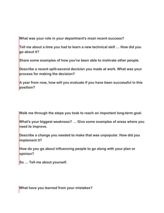 Ultimate Guide To Job Interview Answers | PDF