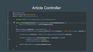 Article Controller
 