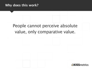 Why does this work?




    People cannot perceive absolute
     value, only comparative value.
 