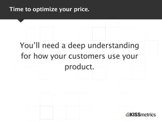 Time to optimize your price.




   You’ll need a deep understanding
   for how your customers use your
                pr...