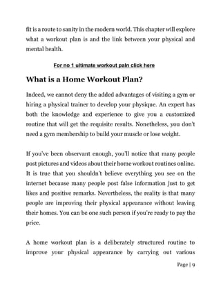 The Ultimate Home Workout Plan