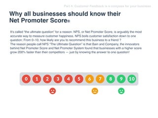 Why all businesses should know their
Net Promoter Score®
Part 4: Customer Feedback is a compass for your business
It’s cal...