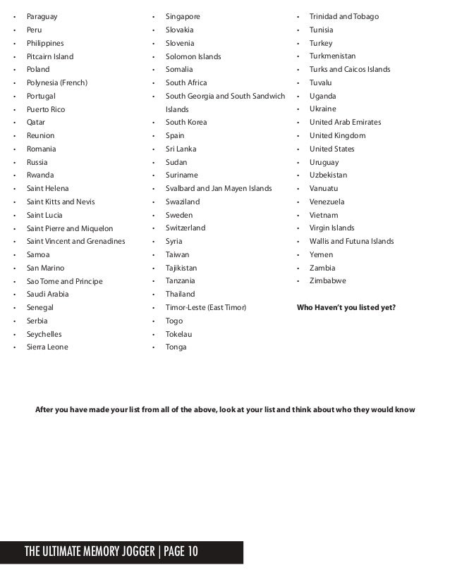 Ultimate Memory Jogger