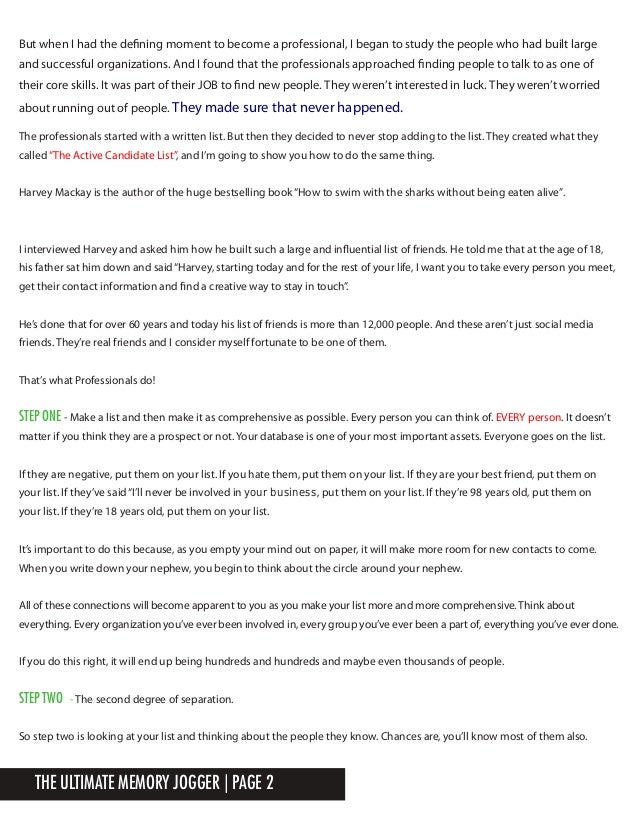 Ultimate Memory Jogger