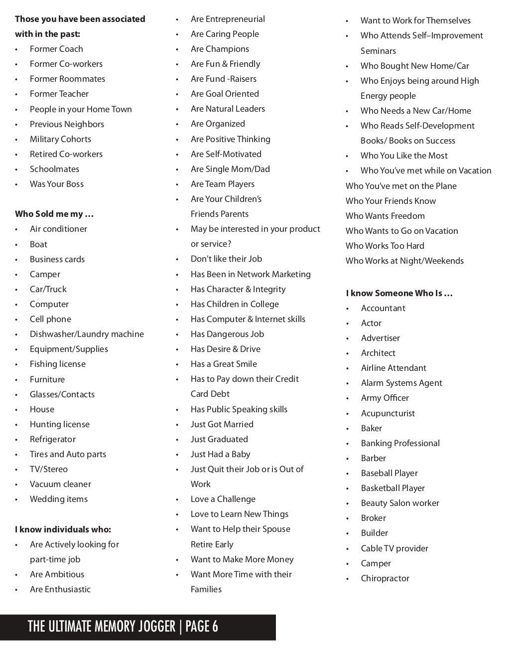 Ultimate Memory Jogger