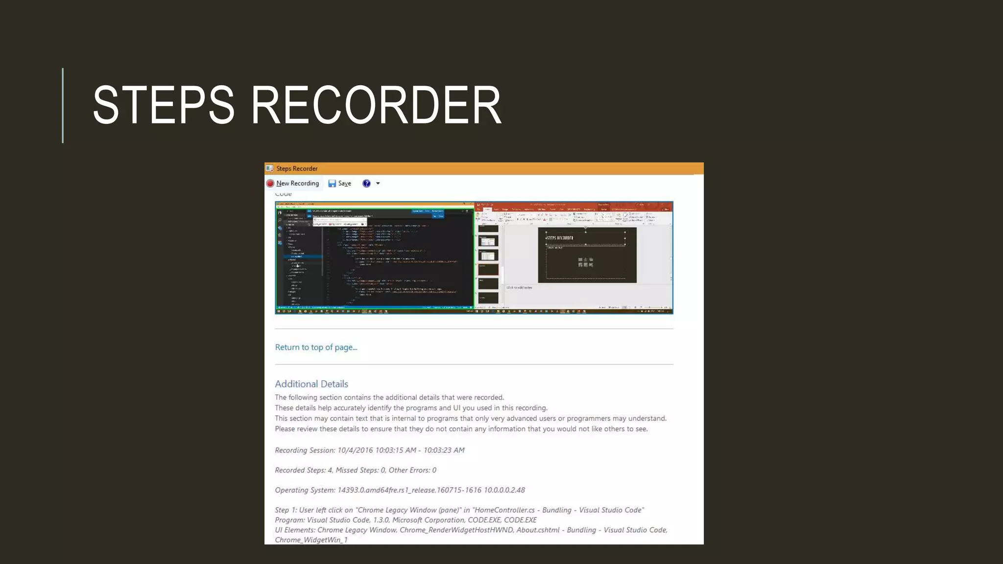 STEPS RECORDER
 