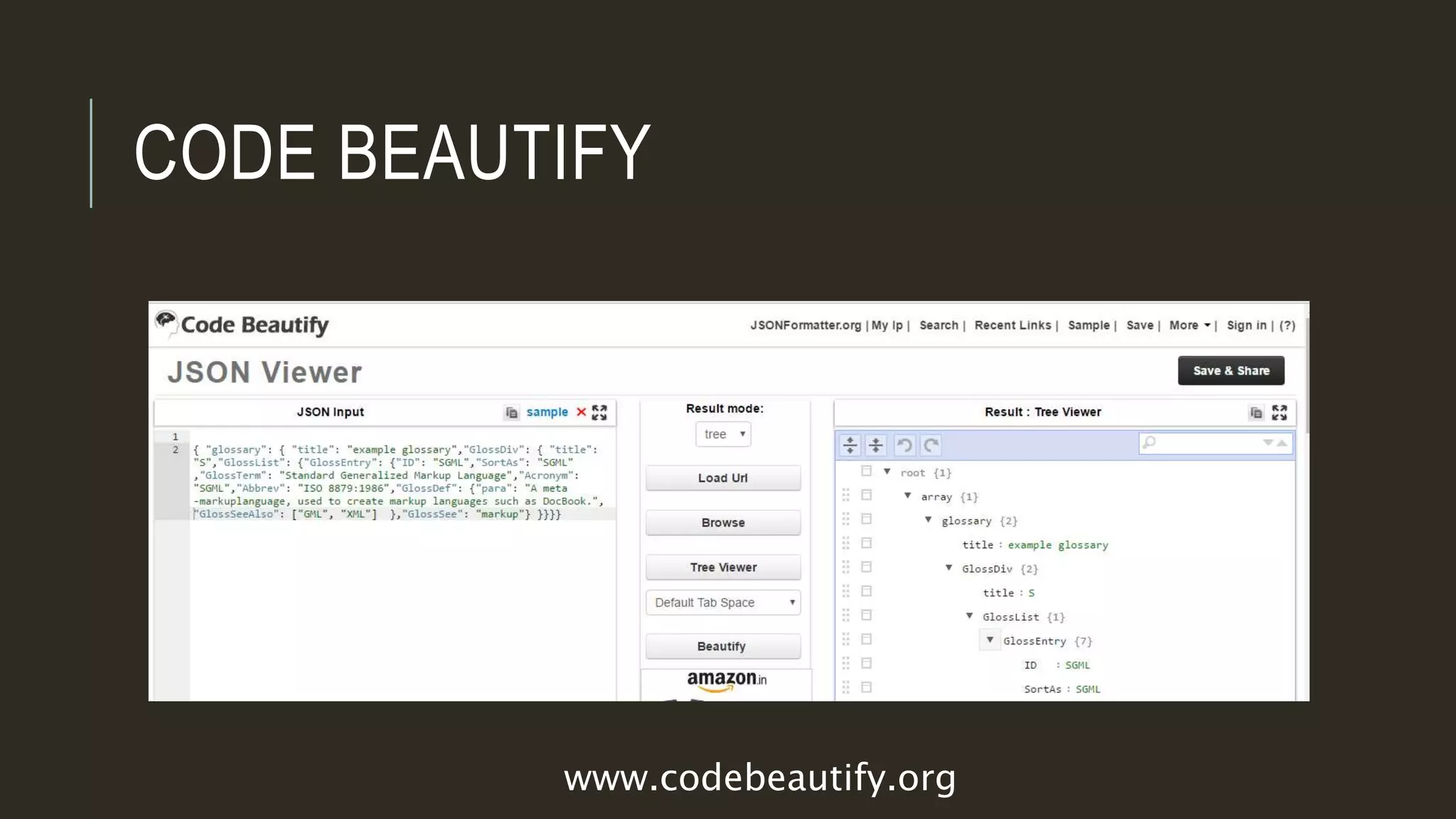 CODE BEAUTIFY
www.codebeautify.org
 