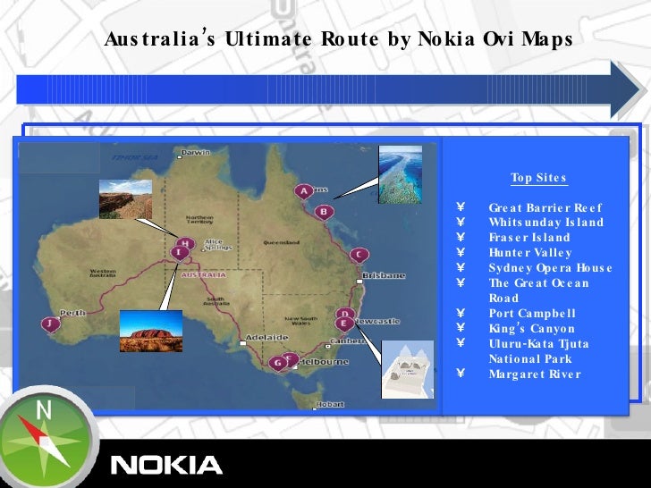 0 Top Sites A. Great Barrier Reef B. Whitsunday Island C. Fraser Island D. Hunter Valley E. Sydney Opera House F. The Grea...