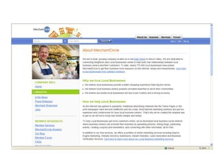 InformationDescriptionUse/BenefitLocal.com is a leading local search engine and the largest local search network in the United States. The company provides over 19 million consumers each month with the most relevant search results for local businesses, products and services on Local.com and over 700 regional media sites. Businesses can target ready-to-purchase consumers using a variety of advertising products including subscription, pay per click, banner and pay per call ad products. Local.com consistently ranks in the Top 100 in U.S. website traffic according to Internet research firm, comScore.Make your business visible