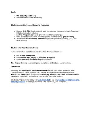 WordPress Security Checklist to Prevent Hacks in 2026 | DOCX
