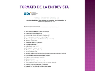 FORMATO DE LA ENTREVISTA